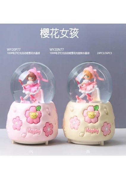 Işıklı Müzikli Püskürtmeli Büyük Boy Kar Küresi