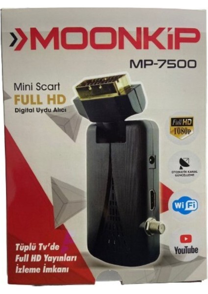 Mini Scart Full Hd Wi-Fi Dijital Uydu Alıcı, Otomatik Kanal Güncelleme, Siyah