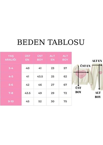 Kız Çocuk Kalpli Love Desenli Okul Eşofmanı fiyatları