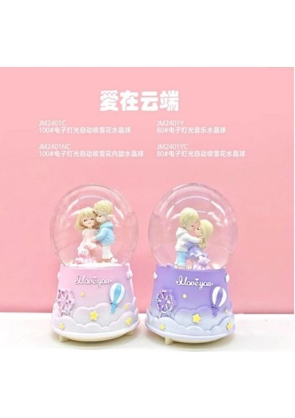 Işıklı Müzikli Püskürtmeli Büyük Boy Kar Küresi