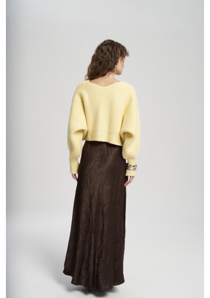 Luna Metal Detay Sarı Kısa Triko Hırka indirimleri