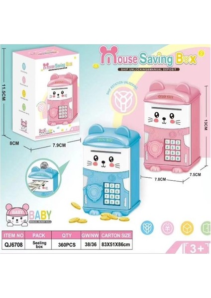 Renkli Kedi Kumbara Mini Boy