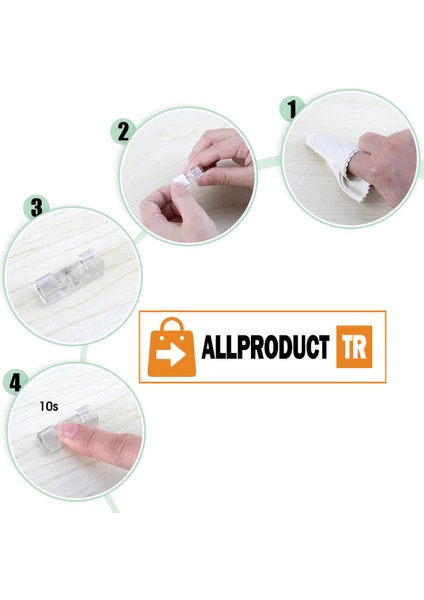 Allproduct Kablo Sabitleyici Klips Seti Kendinden Yapışkanlı Pratik Kablo Düzenleyici Şeffaf