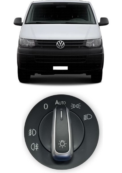 Volkswagen Transporter T6 2016-2019 Uyumlu Far Açma Anahtarı Auto Özellikli Krom Detaylı 3C8941431A