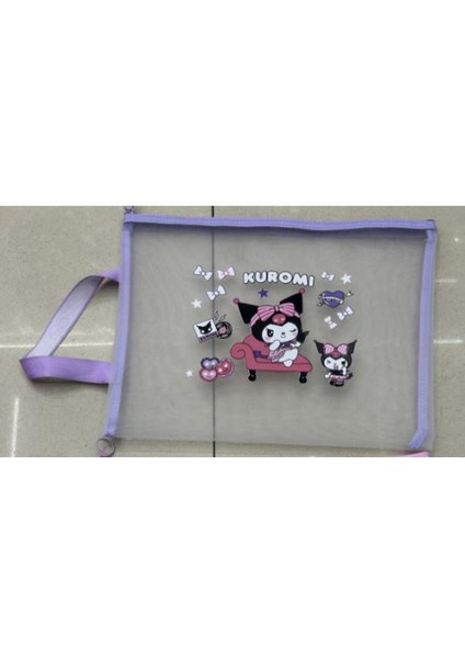 Karakterli Şeffaf Kırtasiye Çantası 10 Adet