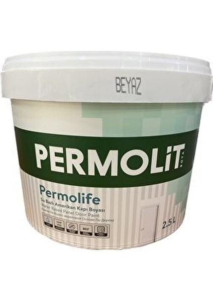 Permolife Beyaz Su Bazlı Kapı Boyası 2,5 lt Ahşap Yüzeyler fiyatları