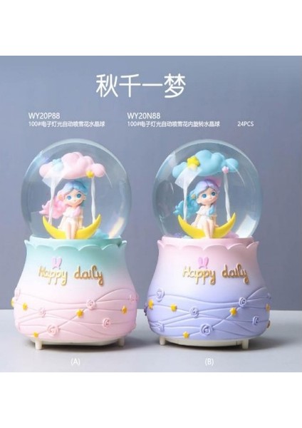 Işıklı Müzikli Püskürtmeli Büyük Boy Kar Küresi