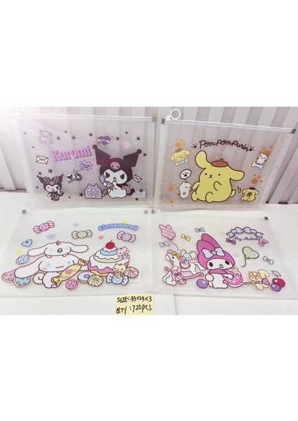 Karakterli Şeffaf Çanta 12 Adet