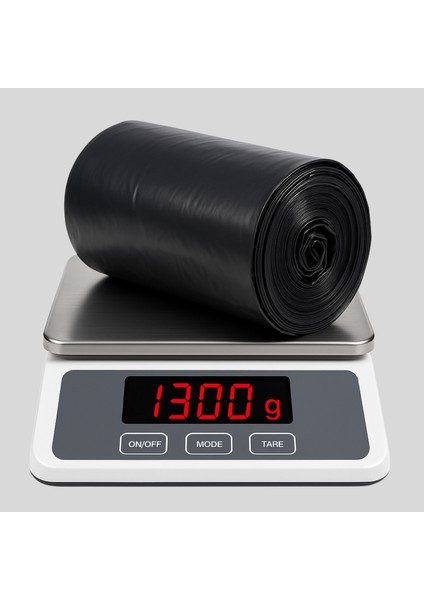 Jumbo Boy Siyah Çöp Torbası 80X110 cm – 1 Rulo (1300 G ±%2) Dayanıklı ve Kalın, Ağır Hizmet Geri Dönüşüm