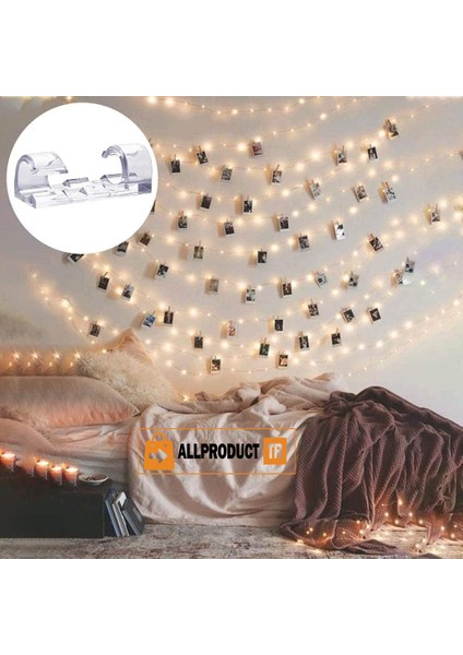 Allproduct Kablo Sabitleyici Klips Seti Kendinden Yapışkanlı Pratik Kablo Düzenleyici Şeffaf