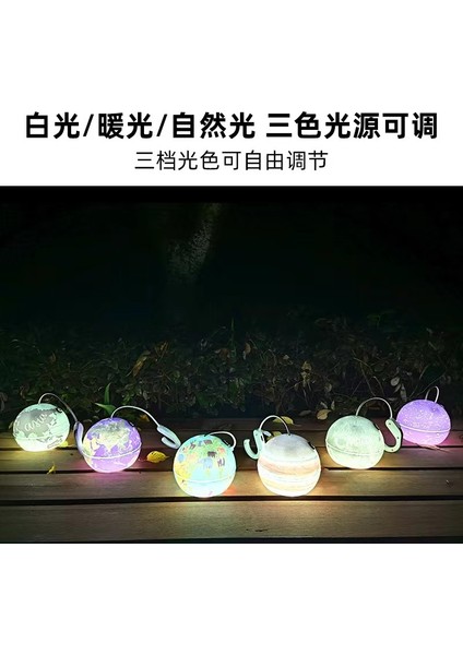 Gezegen LED Işık Ay Lambası USB Şarj Edilebilir Fener Çocuk Kamp Çadırı Hava Atmosferi Algılama Dekorasyon Ay Tavan Işık