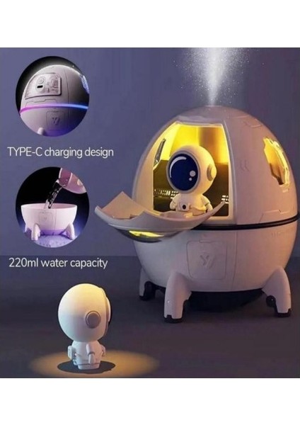 Buhardanlıklı Astronot Şarjlı Masa Lambası