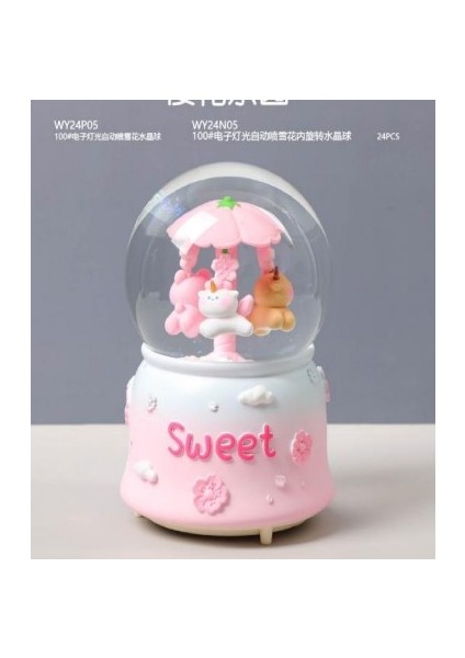 Işıklı Müzikli Püskürtmeli Büyük Boy Kar Küresi