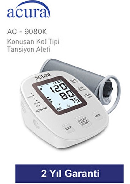 AC-9080K Dijital Kol Tipi Tansiyon Aleti Üst Koldan Ölçüm Bluetooth Özellikli