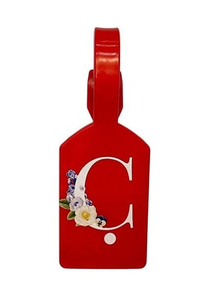 Ç Harf Kırmızı Bavul Etiketi,valiz Etiketi,kartlık,isimlik,bagaj Etiketi