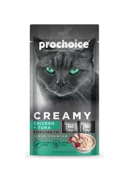 Creamy Tavuklu Ve Ton Balıklı Sıvı Kedi Ödül Maması 4x15 gr fiyatları