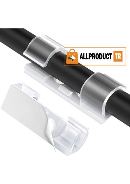 Allproduct Kablo Sabitleyici Klips Seti Kendinden Yapışkanlı Pratik Kablo Düzenleyici Şeffaf fırsatları