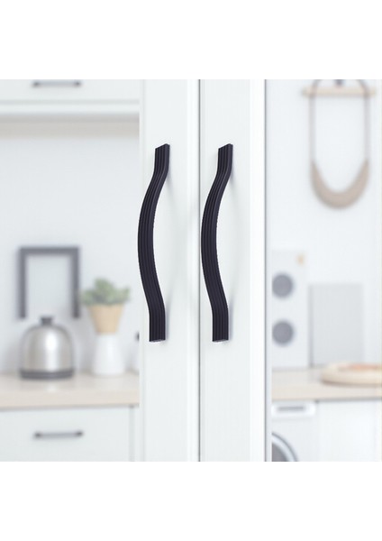 10 Adet Mobilya Çekmece Kolu Mutfak Dolabı ve Kapak Kulpları Dayanıklı Siyah Metal Kulp 128 mm fırsatları