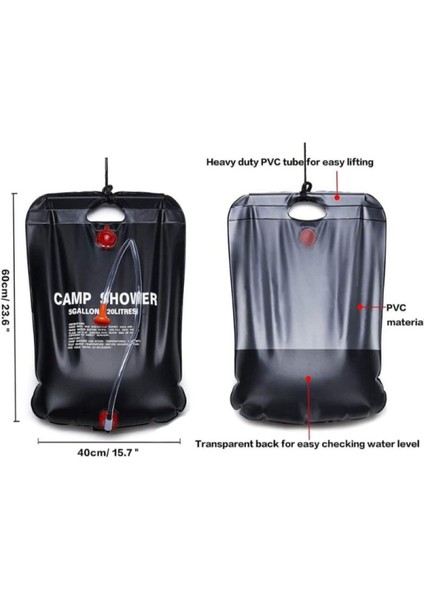 Duş Torbası 20 Litre Solar Isıtıcılı Kamp fırsatları