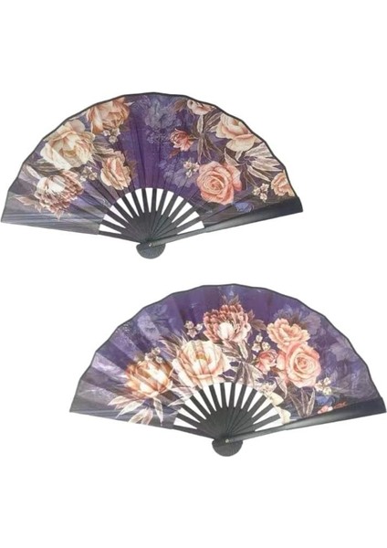 Yelpaze Saten Kraft Çiçekli Model 6