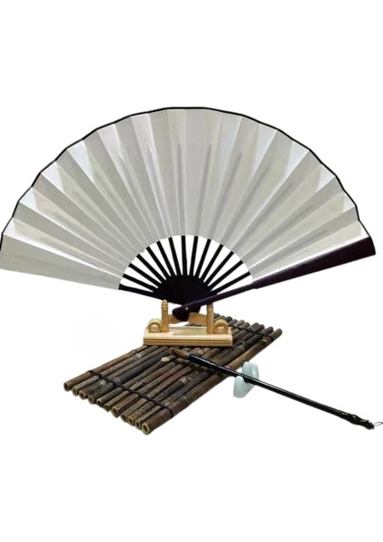 Yelpaze Saten Kraft Beyaz