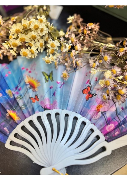 Plastik Desenli Yelpaze