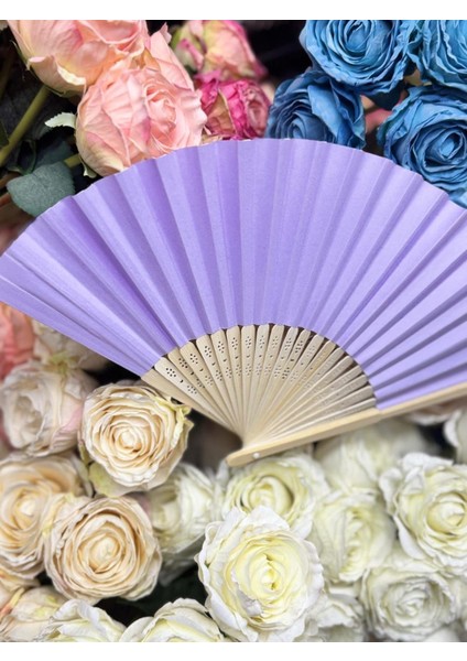 Ahşap Kağıt Yelpaze Mor