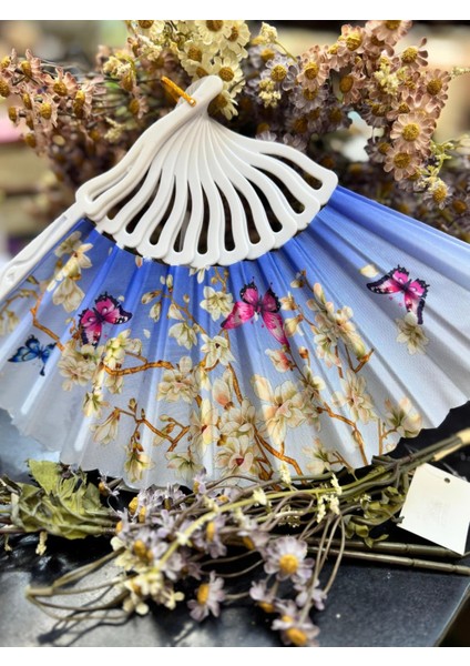 Plastik Desenli Yelpaze