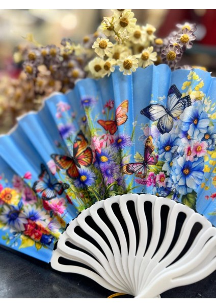 Plastik Desenli Yelpaze