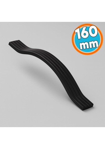 Mobilya Kulpu Çizgili Model Dayanıklı Uzun Ömürlü Modern Tasarım Siyah 160 mm Çizgili Metal 10 Adet fiyatları