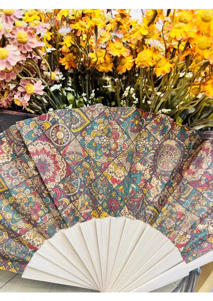 Bambu Çift Taraflı Kadife Yelpaze