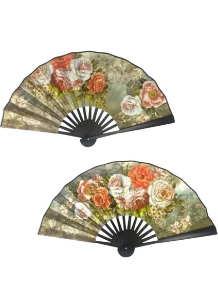 Yelpaze Saten Kraft Çiçekli Model 8