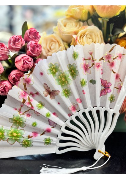 Plastik Desenli Yelpaze