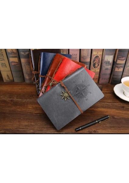 Pusula Kabartmalı Deri Hatıra Defteri