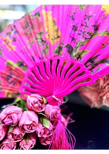 Plastik Desenli Yelpaze