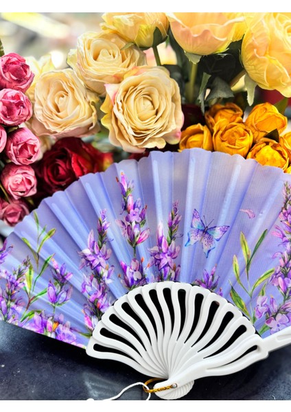 Plastik Desenli Yelpaze