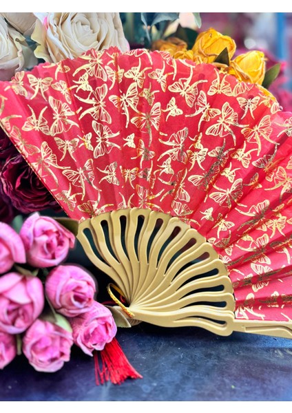 Plastik Desenli Yelpaze