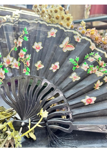 Plastik Desenli Yelpaze