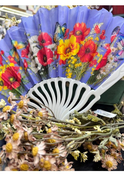 Plastik Desenli Yelpaze