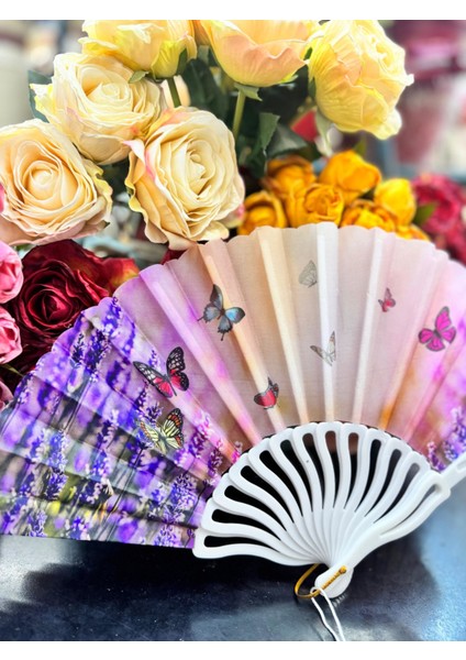 Plastik Desenli Yelpaze