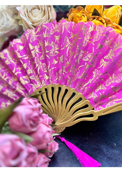 Plastik Desenli Yelpaze