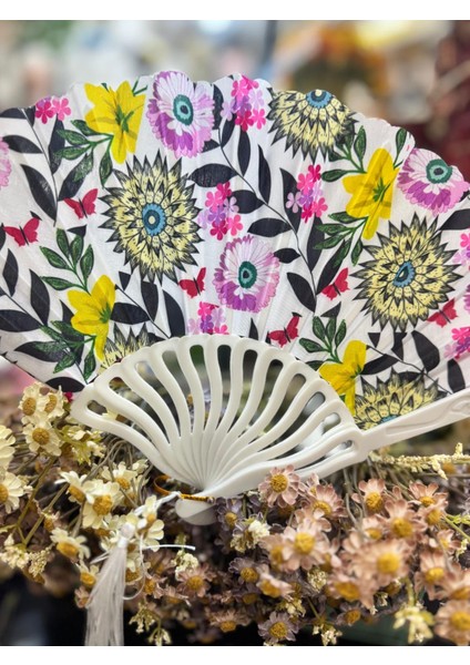 Plastik Desenli Yelpaze