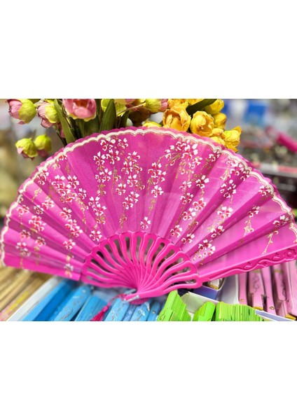 Plastik Desenli Yelpaze