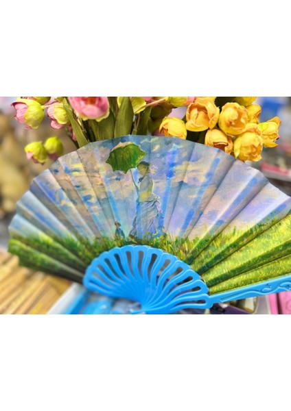 Plastik Desenli Yelpaze