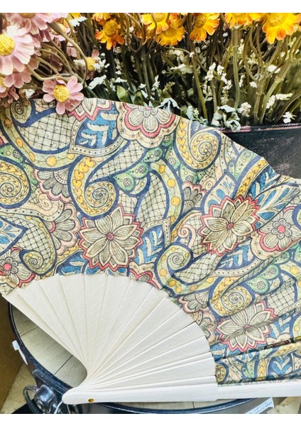 Bambu Çift Taraflı Kadife Yelpaze