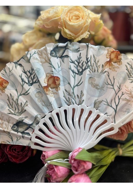 Plastik Desenli Yelpaze