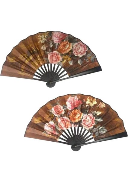 Yelpaze Saten Kraft Çiçekli Model 7