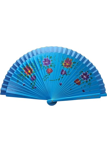 Bambu Çift Taraflı El Boyama Yelpaze