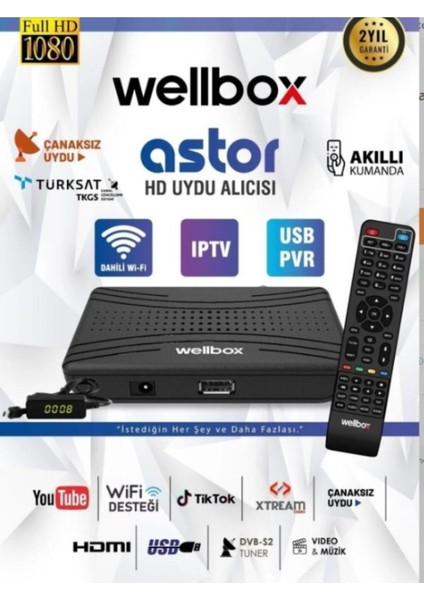 Siyah Kendinden Wifi'li Çanaklı ve Çanaksız Ip Tv, Sinema, Belgesel, Youtube, Tiktok Erişimi