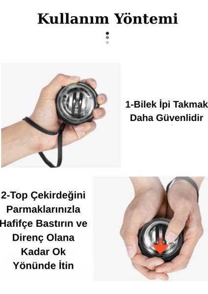 Bilek Güçlendirici Işıklı Egzersiz Bilek Topu Wirstball modelleri